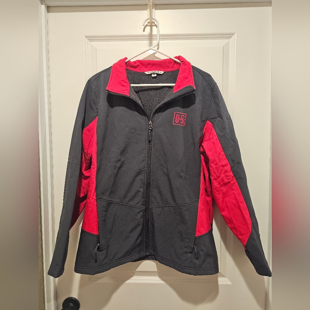 Port Authority Women's Charcoal and Crimson Ski Jacket